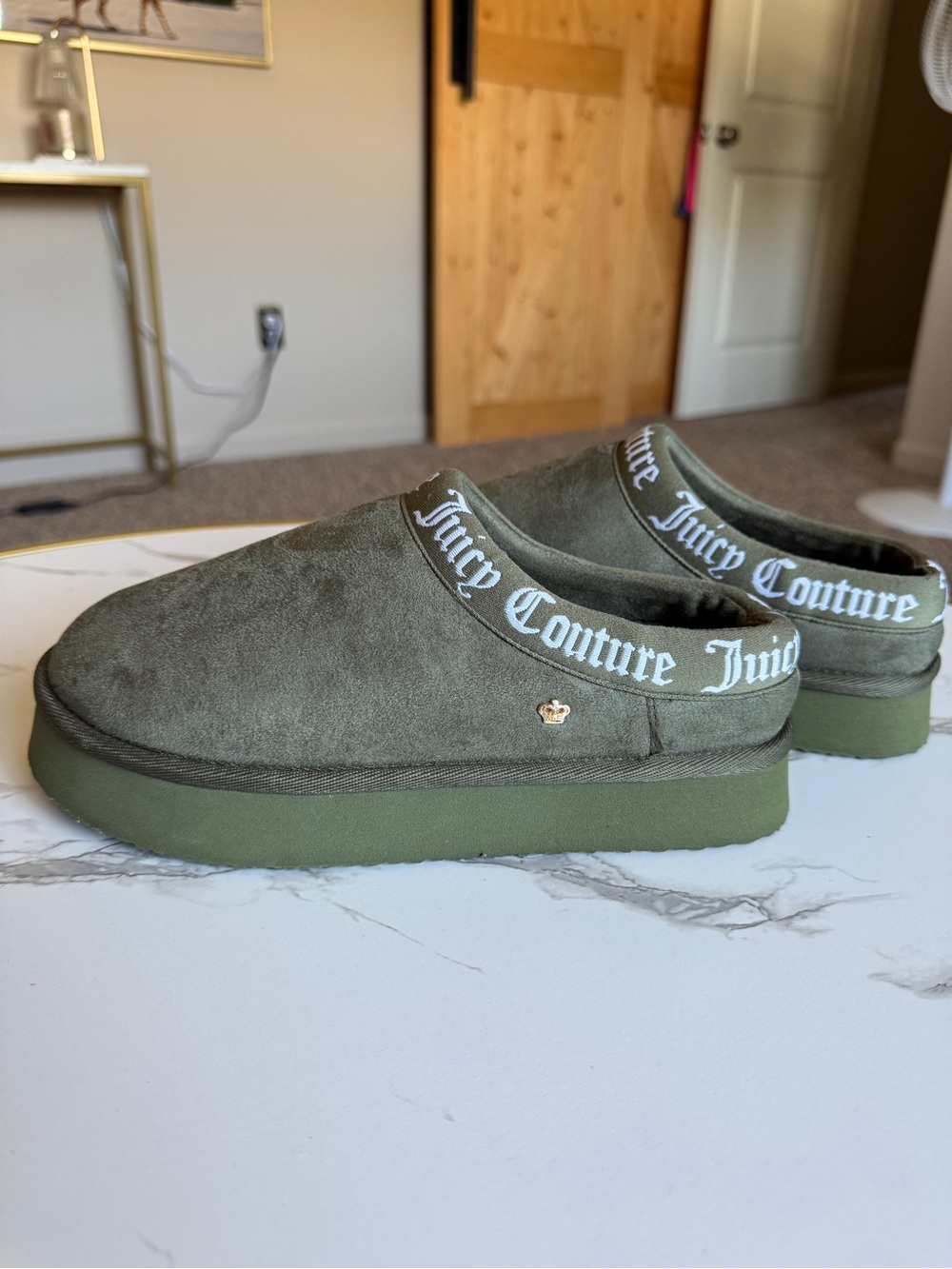Juicy Couture Olive Green Slip-On Women’s Shoes